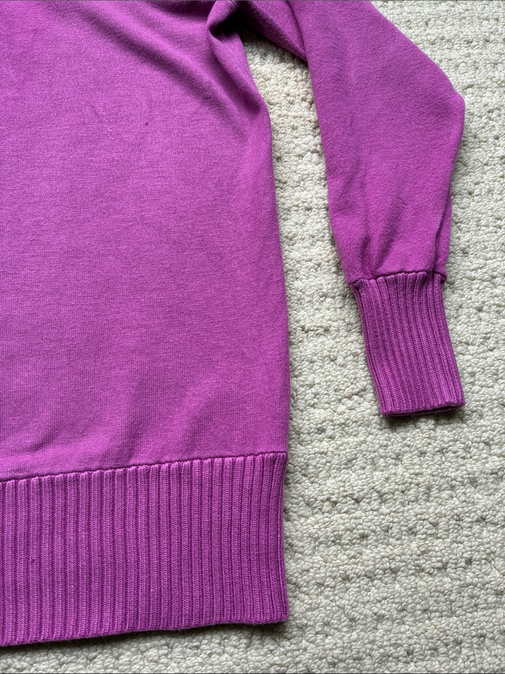 Cleo Women's Pinky Purple Ribbed Boat Neck Sweater Size Petite Medium - Picture 3 of 9